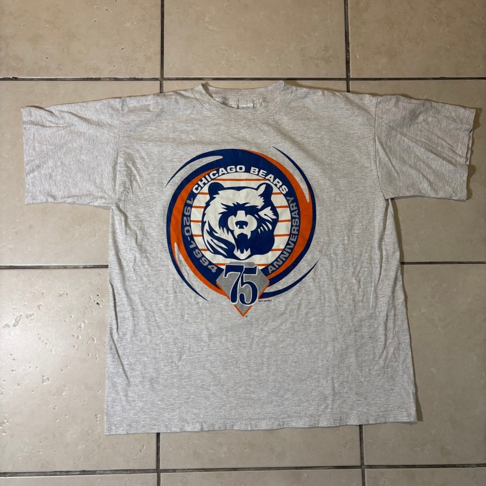 Vintage 1994 Chicago Bears 75th Anniversary Salem T-Shirt Gray XL Made in USA